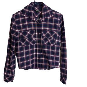 Kal Reiman Flannel Plaid Shirt Womens XS Made In USA Box Cut